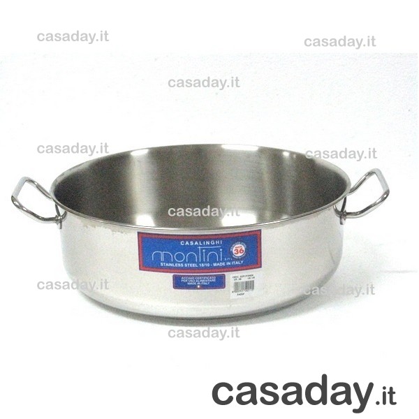 CASSERUOLA SEMIFONDA 18/10 CM.36 montini guerino CASSERUOLA SEMIFONDA 18/10 CM.36 montini guerino