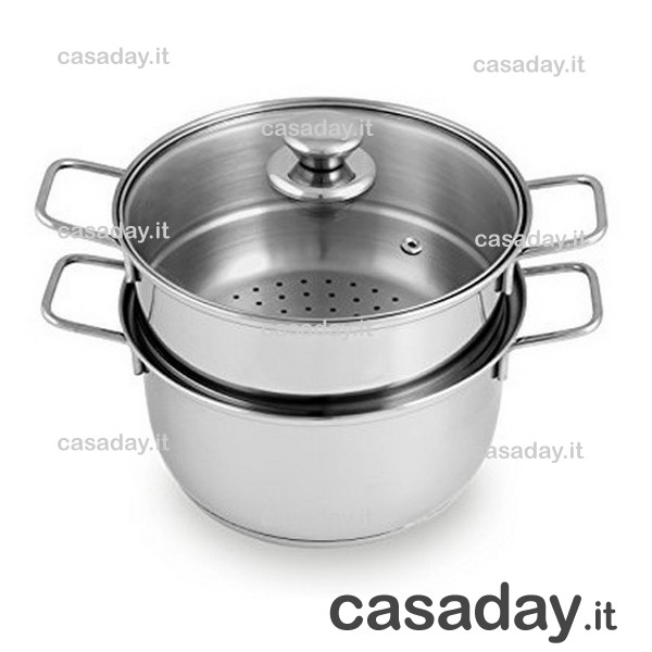 VAPORIERA INOX CM.22 COP. VETRO VAPORIERA INOX CM.22 COP. VETRO