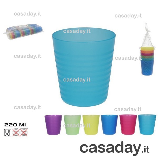 BICCHIERI PLASTICA COLOR PZ.6 BICCHIERI PLASTICA COLOR PZ.6
