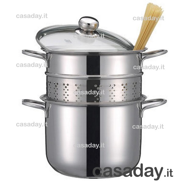 SPAGHETTIERA LOVE STORY INOX cm.22 inoxriv