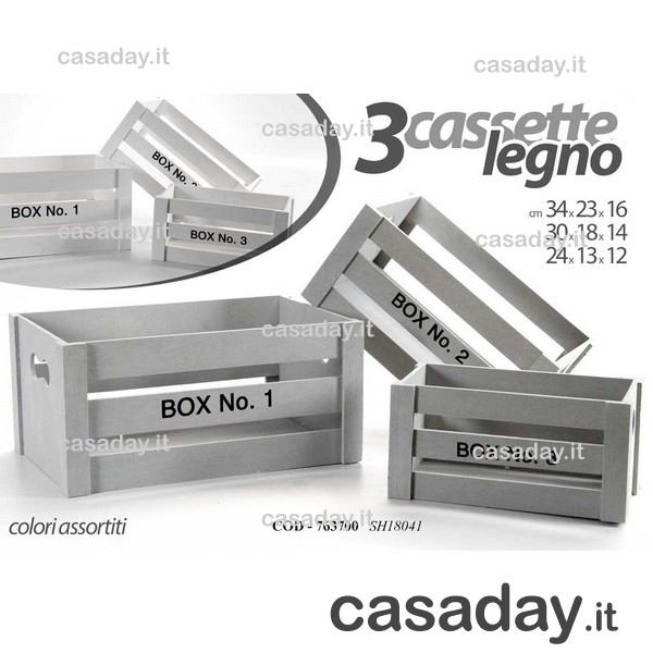 CASSETTE LEGNO PZ.3 CM.24-29-34 