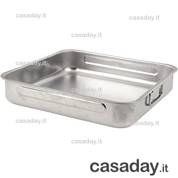 TEGLIA QUADRA CM.32x32 INOX-ANTIAD. steel pan