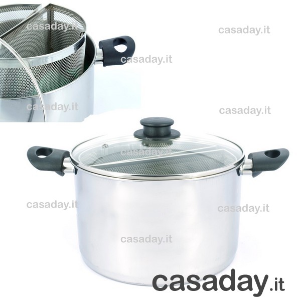 SPAGHETTIERA INOX CM.24 2 CESTI steel pan SPAGHETTIERA INOX CM.24 2 CESTI steel pan