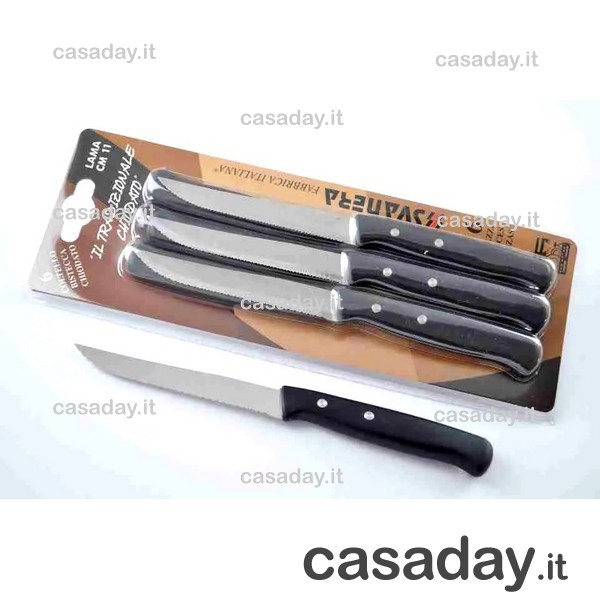 COLTELLI BISTECCA PZ.6 M-NERO BULLONATO svanera COLTELLI BISTECCA PZ.6 M-NERO BULLONATO svanera