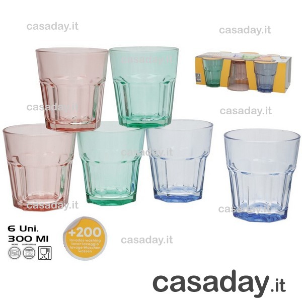 BICCHIERI ACQUA PZ.6 COLOR CL.25 BICCHIERI ACQUA PZ.6 COLOR CL.25